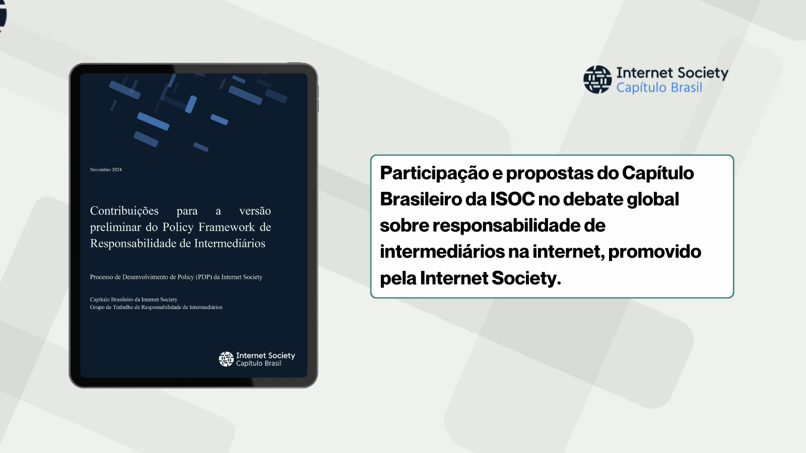 Contribuição para o Policy Framework de responsabilidade de intermediários da ISOC Global